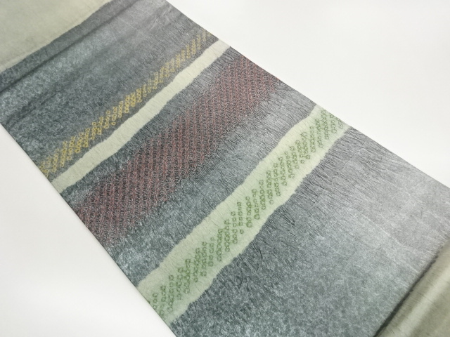 JAPANESE FUKURO OBI / SHIBORI / GINSAI / STRIPE